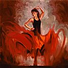Flamenco Dancer Canvas Paintings - Crescendo I